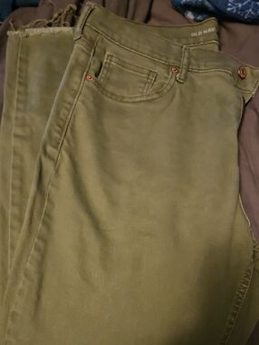 Old Navy Olive Utility Straight-Leg Jeans